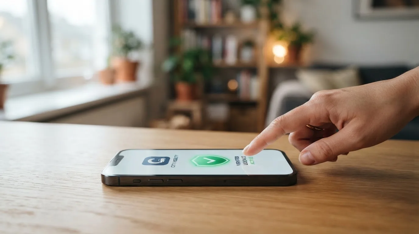Een vergunningsbadge van de Kansspelautoriteit naast een casino-logo op een iPhone