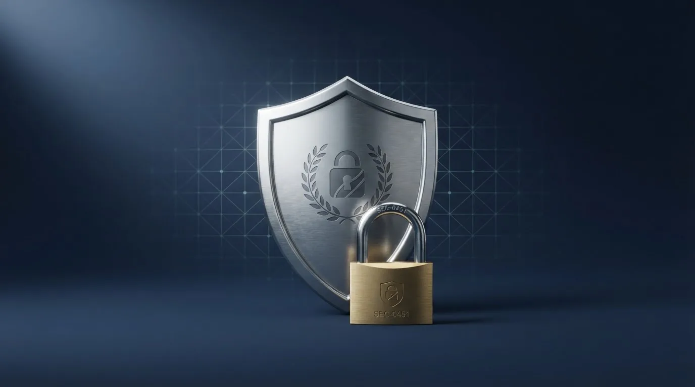 Het logo van de Kansspelautoriteit naast een vergunningsdocument en een slot-icoon dat Cruks-bescherming symboliseert