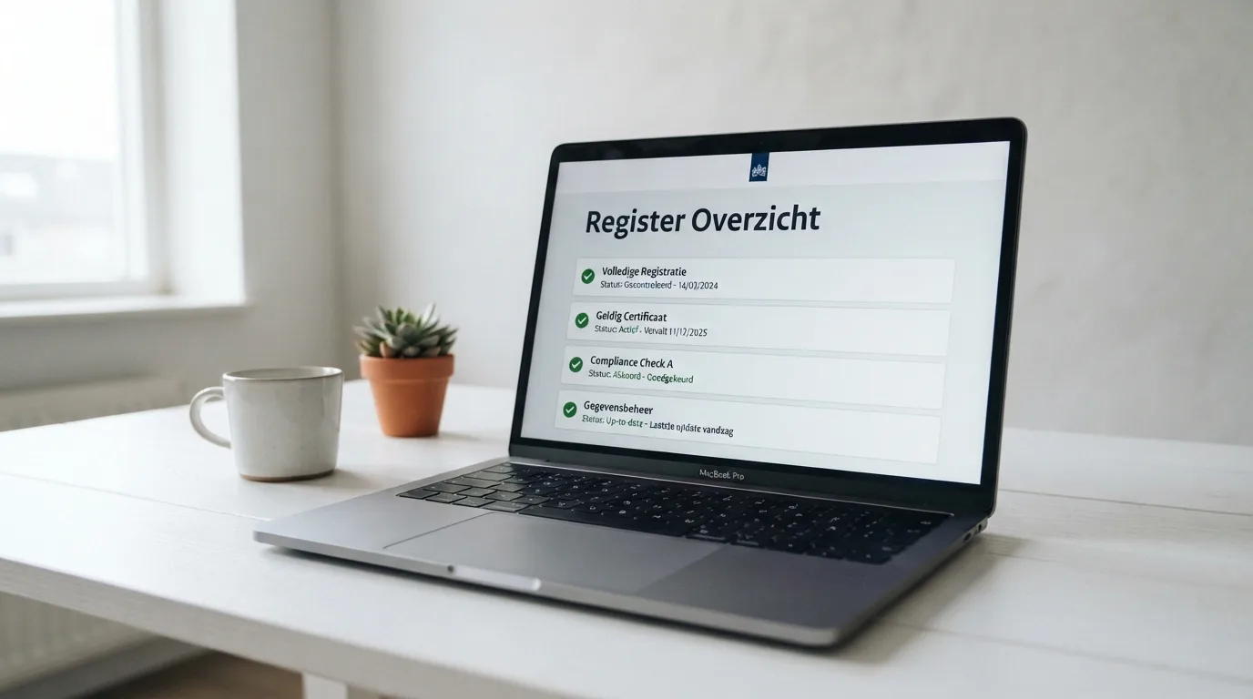 Het Ksa-vergunningenregister met vergunningnummers van Nederlandse aanbieders op een beeldscherm