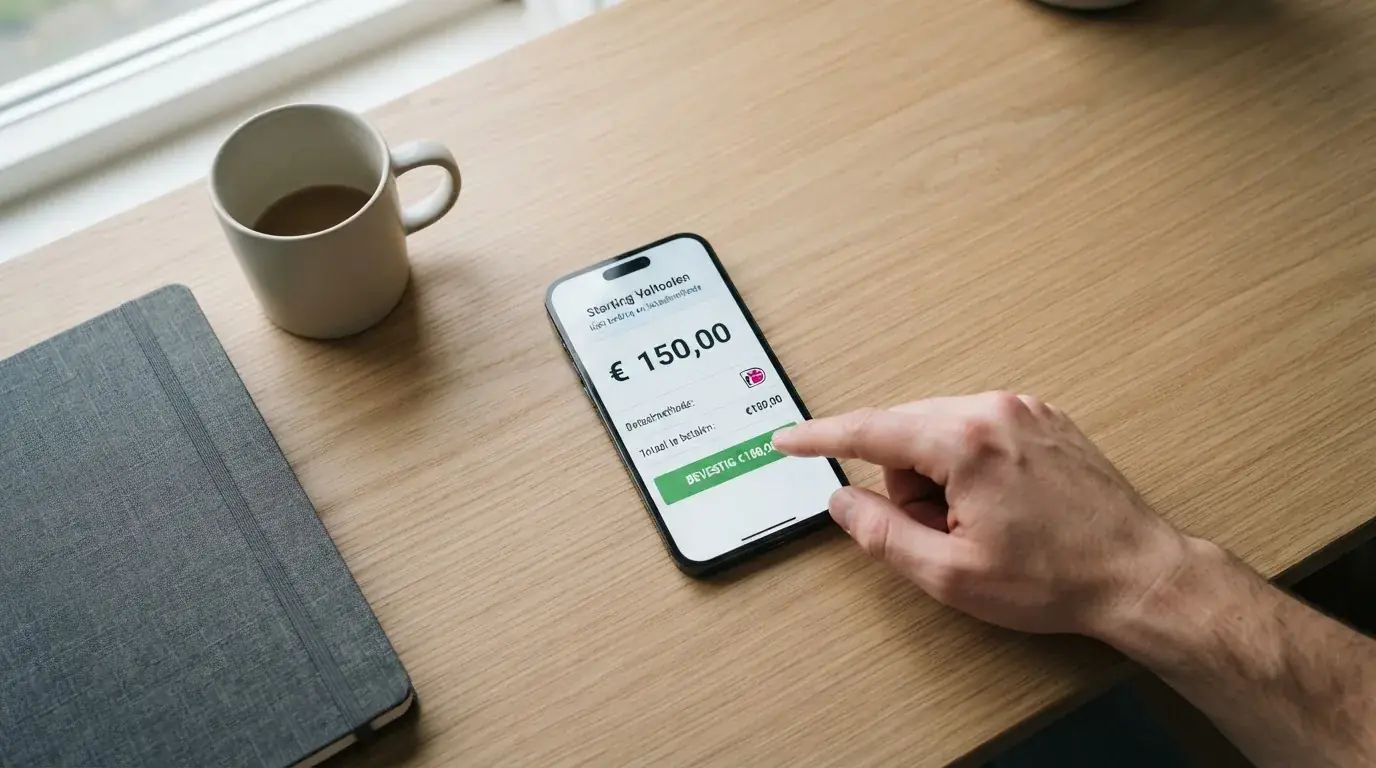 Het stortingsscherm van een online casino met Paysafecard geselecteerd als betaalmethode en het bedrag klaar om bevestigd te worden