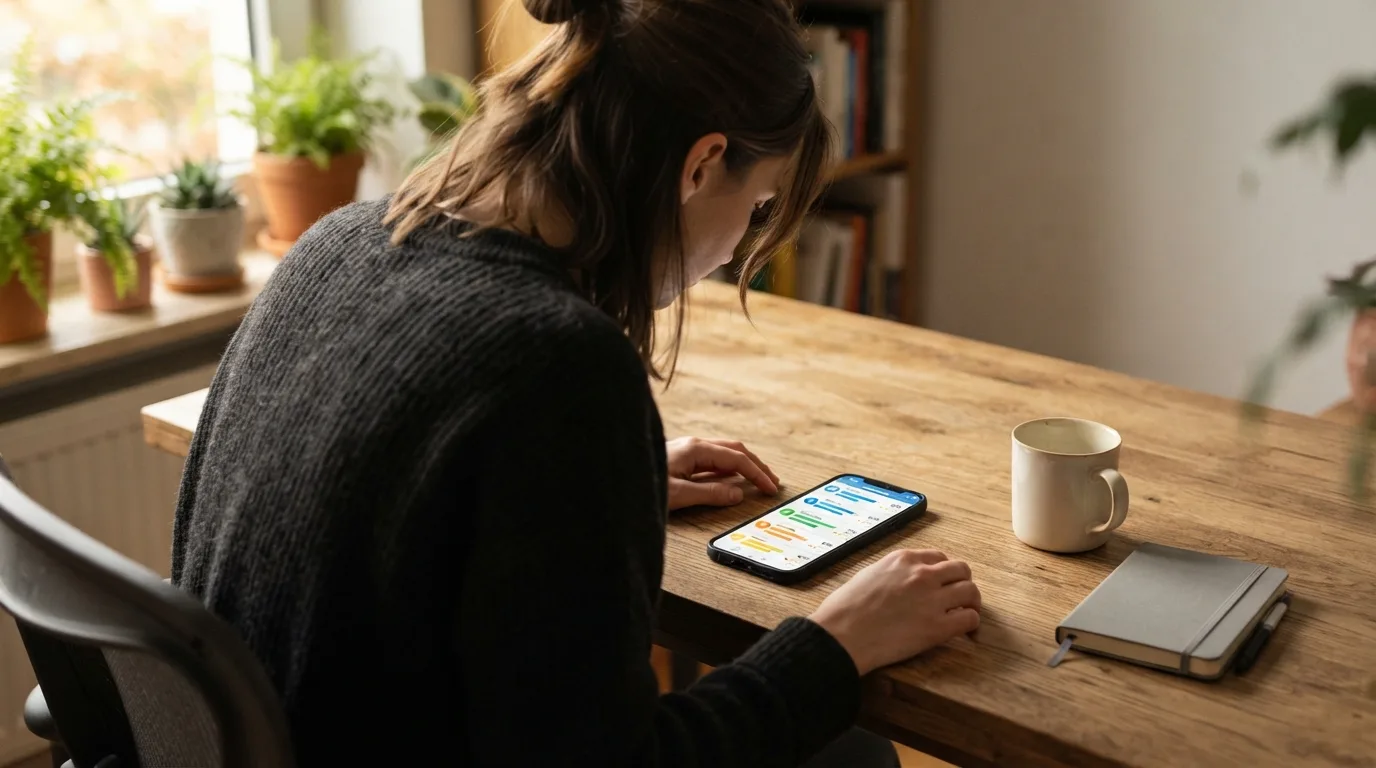 Een vergelijkingstabel van tien casino-apps op een telefoonscherm